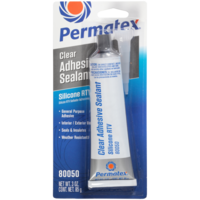 CLEAR SILICONE ADHESIVE SEALANT  3OZ TUBE,CARDED